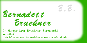 bernadett bruckner business card